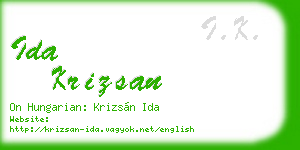ida krizsan business card