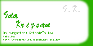 ida krizsan business card